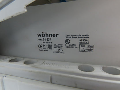 Wohner Copper Busbar 42" 3 Pole Supports w/Connection Set/Cover & Fuse Holder