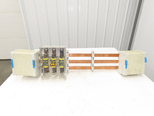 Wohner Copper Busbar 42" 3 Pole Supports w/Connection Set/Cover & Fuse Holder