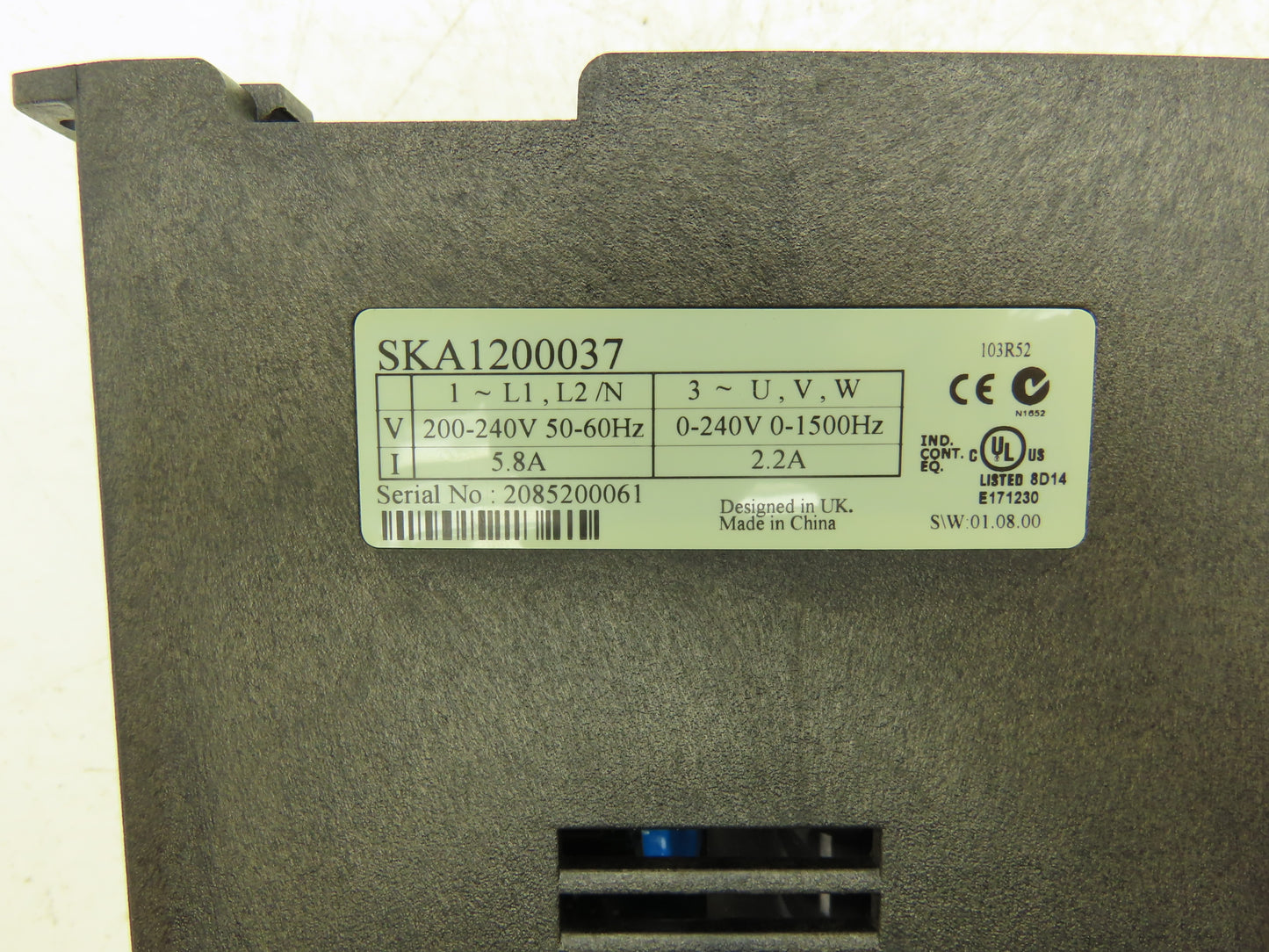 Emerson Automation SKA1200037 Commander SK Servo Drive 200-240V 1Ph In 3Ph Out