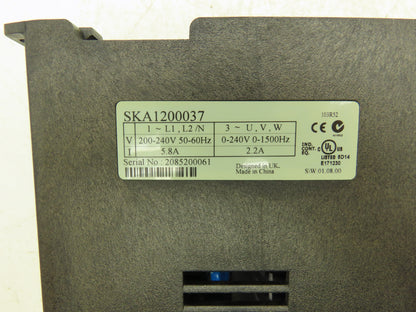 Emerson Automation SKA1200037 Commander SK Servo Drive 200-240V 1Ph In 3Ph Out