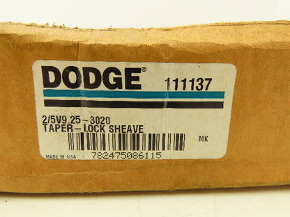 Dodge 2/5V9.25-3020 Pulley 2 Groove 5V Belt Size 9-1/4" OD Taper-Lock Bore