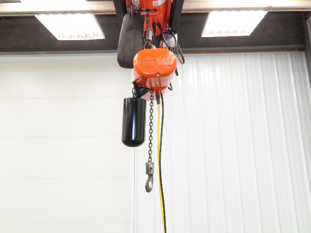 CM Lodestar F 1/2 Ton Electric Chain Hoist 16 FPM 15' Lift 11' Pendant 3PH