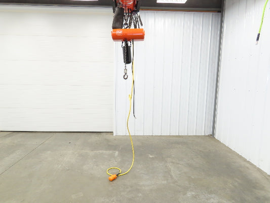 CM Lodestar F 1/2 Ton Electric Chain Hoist 16 FPM 15' Lift 11' Pendant 3PH