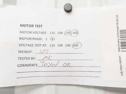 Baldor M13C Super-E AC Motor 2Hp 1170 RPM 230/460V 3PH 184TC 1-1/8" Shaft