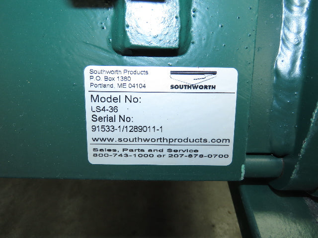 Southworth LS4-36 4000LB Scissor Electric Lift Table 36" Travel 61x36" Top 3Ph