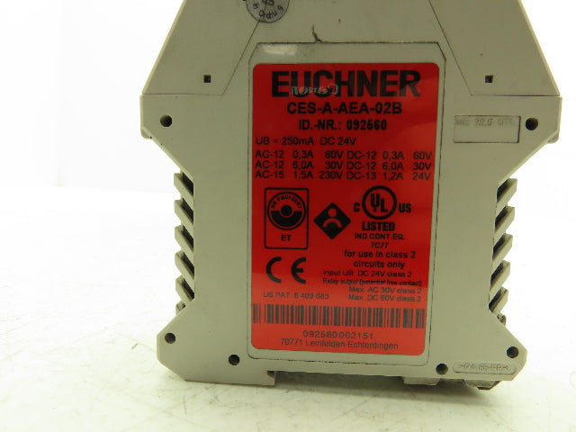 Euchner CES-A-AEA-02B Safety Relay Muting Module Unit 24VDC Din Rail Mount