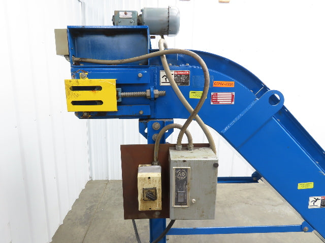 Spartec Portable Chip Conveyor 18"Belt 36" Infeed 50"H Discharge 230/460V 10'OAL