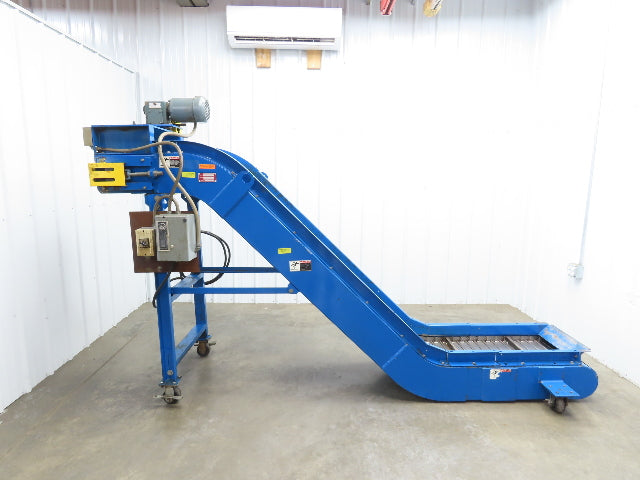 Spartec Portable Chip Conveyor 18"Belt 36" Infeed 50"H Discharge 230/460V 10'OAL