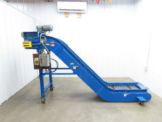 Spartec Portable Chip Conveyor 18"Belt 36" Infeed 50"H Discharge 230/460V 10'OAL
