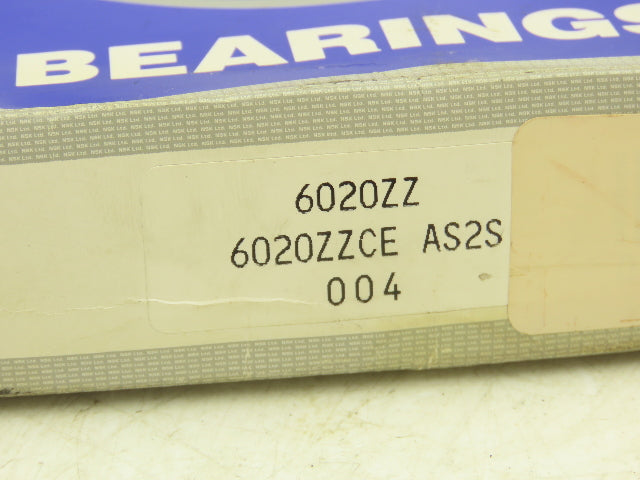 NSK 6020ZZ Ball Bearing 100mm-ID x 150mm-OD x 24mm-Width
