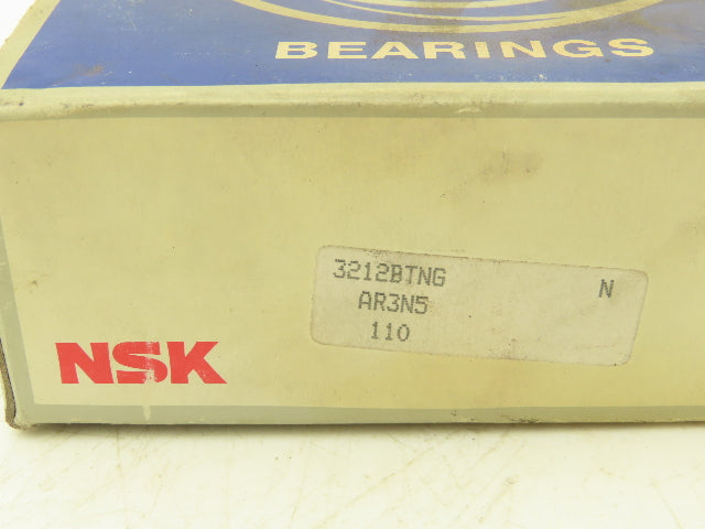NSK NSK 3212 Ball Bearing Angular Contact 60mm-ID x 110mm-OD x 36.5mm-Width