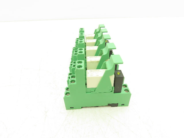 Phoenix Relay w/Base 12-24VDC Din Rail Mount Lot of 5