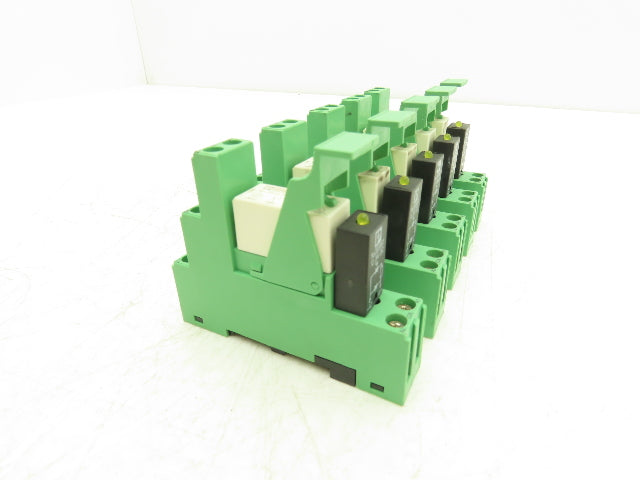 Phoenix Relay w/Base 12-24VDC Din Rail Mount Lot of 5