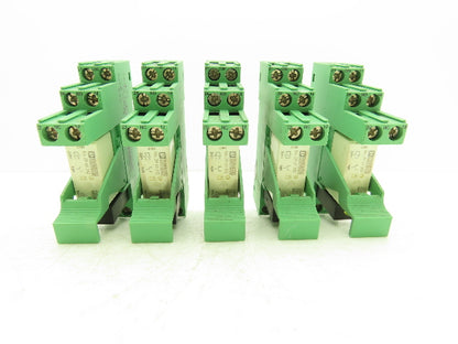 Phoenix Relay w/Base 12-24VDC Din Rail Mount Lot of 5