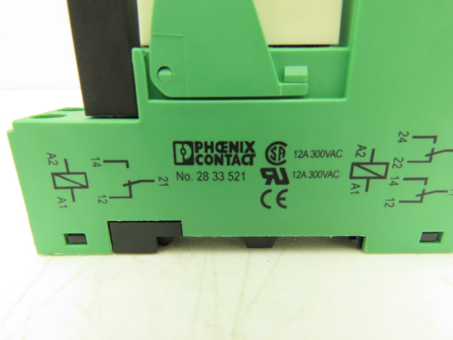 Phoenix Relay w/Base 12-24VDC Din Rail Mount Lot of 5