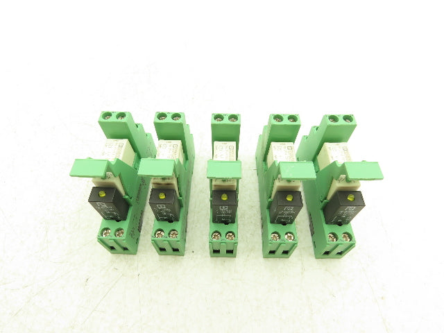 Phoenix Relay w/Base 12-24VDC Din Rail Mount Lot of 5