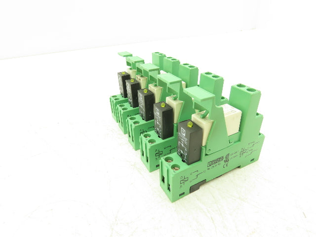 Phoenix Relay w/Base 12-24VDC Din Rail Mount Lot of 5