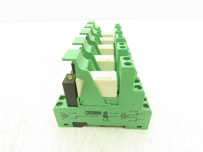 Phoenix Relay w/Base 12-24VDC Din Rail Mount Lot of 5