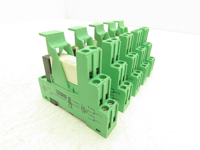 Phoenix Relay w/Base 12-24VDC Din Rail Mount Lot of 5