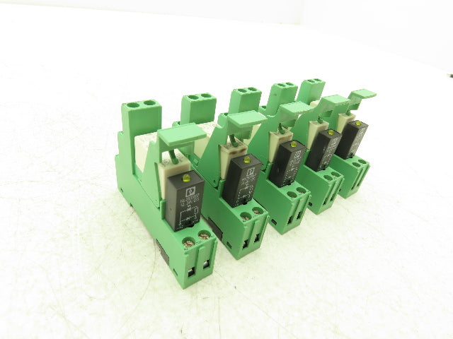 Phoenix Relay w/Base 12-24VDC Din Rail Mount Lot of 5