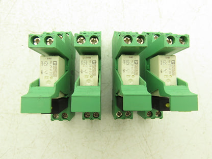 Phoenix Relay w/Base 12-24VDC Din Rail Mount Lot of 4