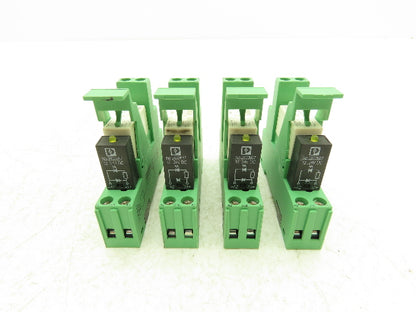 Phoenix Relay w/Base 12-24VDC Din Rail Mount Lot of 4
