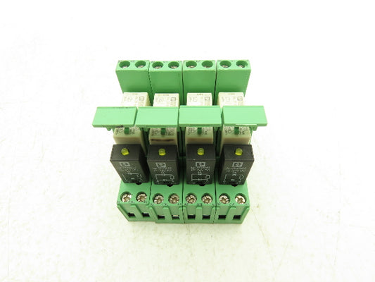 Phoenix Relay w/Base 12-24VDC Din Rail Mount Lot of 4