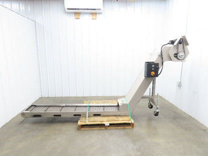 Hennig 11' Incline Chip Conveyor 12"x 78" Infeed 45"-55"H Discharge 230/460V 3PH