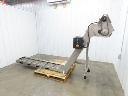 Hennig 11' Incline Chip Conveyor 12"x 78" Infeed 45"-55"H Discharge 230/460V 3PH
