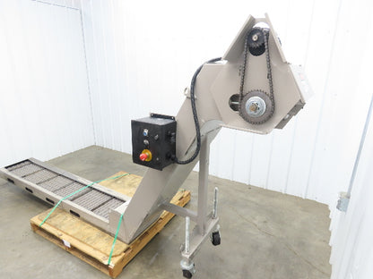 Hennig 11' Incline Chip Conveyor 12"x 78" Infeed 45"-55"H Discharge 230/460V 3PH
