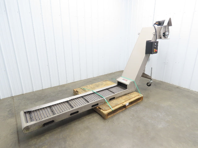 Hennig 11' Incline Chip Conveyor 12"x 78" Infeed 45"-55"H Discharge 230/460V 3PH