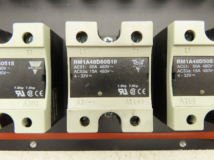 Carlo Gavazzi RM1A48D50S18 Solid State Relay 480V 50A SSR Heat Sink w/10 Relays