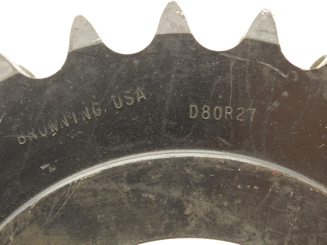 Browning D80R27 Roller Chain Sprocket Double #80/1 Chain 27-Tooth R1 Bushing