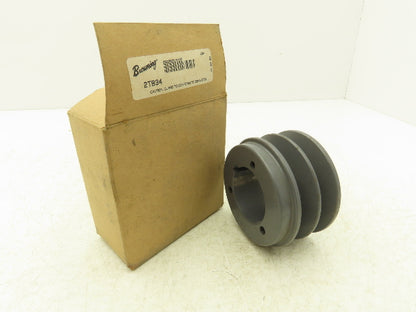 Browning 2TB34 2 Groove V-Belt Pulley A-B 3.75"-OD Split Taper Q1 Bushing