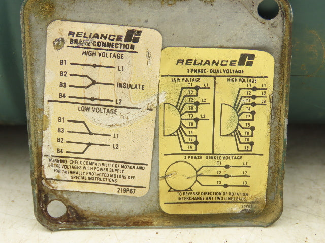 Reliance Electric P56H5148S-XP Unibrake AC Motor 1/4Hp 1725 RPM 230/460V 56C