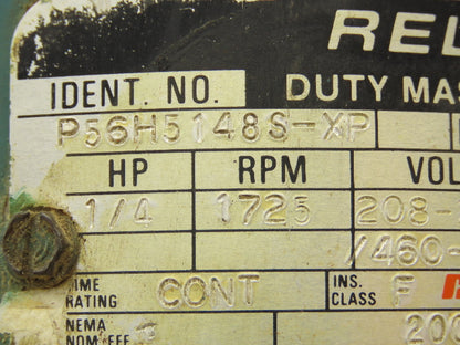 Reliance Electric P56H5148S-XP Unibrake AC Motor 1/4Hp 1725 RPM 230/460V 56C