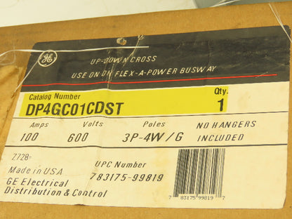 General Electric DP4GC01CDST Up Down Cross for DH Flex-A-Power Busway 100A 600V