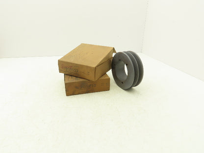 Browning 2Q5V52 2 Groove V-Belt Pulley 5.2"OD 5V Belt Q1 Bushing Lot Of 2