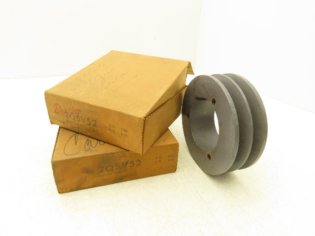 Browning 2Q5V52 2 Groove V-Belt Pulley 5.2"OD 5V Belt Q1 Bushing Lot Of 2
