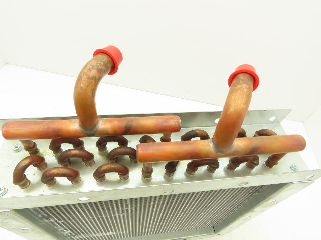 Finned Tube Radiator 14-1/2" Square Frame 5/8" Copper Solder Pipe 3-1/2"D