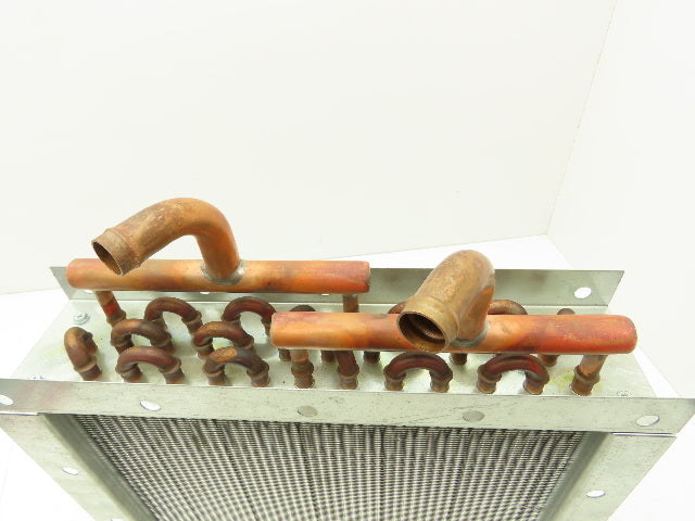 Finned Tube Radiator 14-1/2" Square Frame 5/8" Copper Solder Pipe 3-1/2"D
