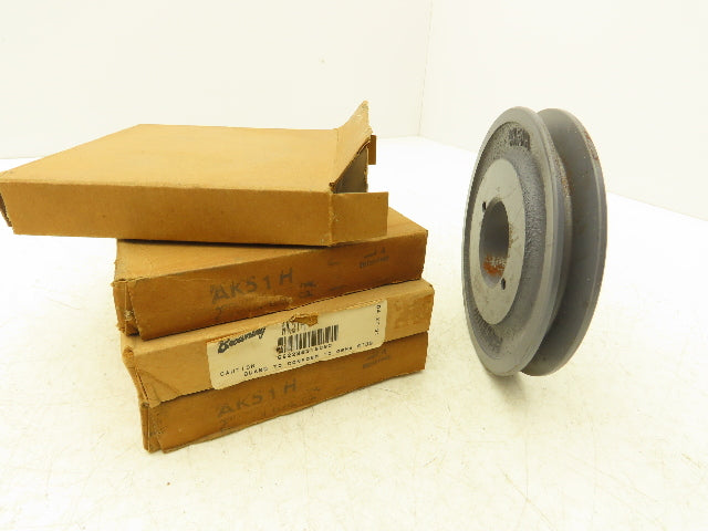 Browning  AK51H Single Groove Pulley 4.9"OD A-Belt Split Taper Bushing Lot Of 4