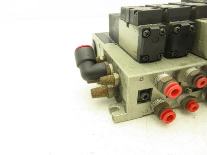 SMC NVV5FS2-01T-111-02T  11-Station Pneumatic Solenoid Valve Manifold Assembly
