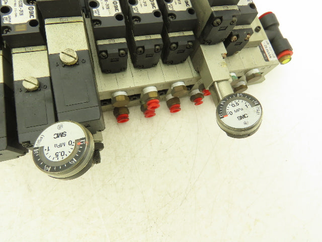 SMC NVV5FS2-01T-111-02T  11-Station Pneumatic Solenoid Valve Manifold Assembly