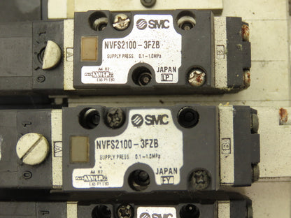 SMC NVV5FS2-01T-111-02T  11-Station Pneumatic Solenoid Valve Manifold Assembly