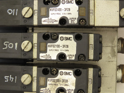 SMC NVV5FS2-01T-111-02T  11-Station Pneumatic Solenoid Valve Manifold Assembly