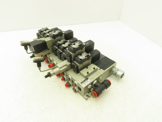 SMC NVV5FS2-01T-111-02T  11-Station Pneumatic Solenoid Valve Manifold Assembly