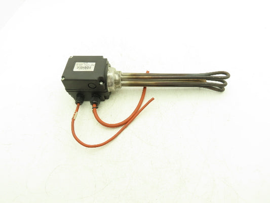 DEW 5E698 Immersion Tube Heater Element 2000W 480V 3PH 1.5" Screw Plug 11"L