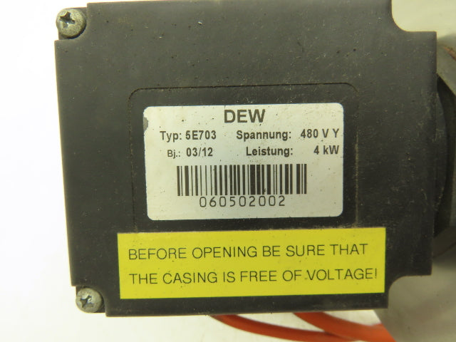 DEW 5E703 Immersion Tube Heater Element 4kW 480V 3PH 2" Screw Plug 14.5"L
