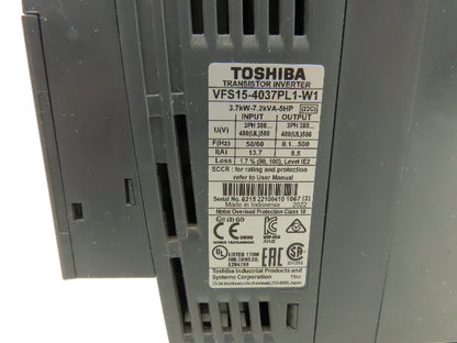 Toshiba VFS15-4037PL1-W1 Transistor Inverter AC Drive 380/480/500V 3.7kW 5HP 3PH
